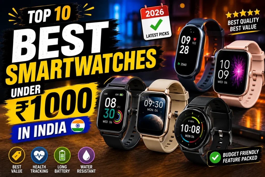Top 10 Best Smartwatches Under ₹1000 in India