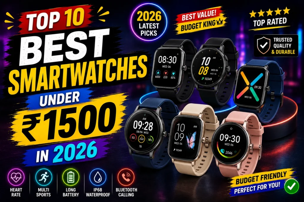 Top 10 Best Smartwatches Under 1500 in 2026 Top 10 Best Smartwatches Under 1500 in 2026